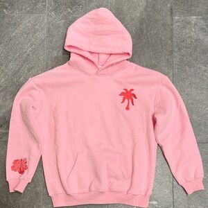 Pink Palm Puff Everything Comes In Waves Hoodie